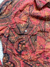 Load image into Gallery viewer, Lucky Brand Shirt Womens Medium Red Black Retro Hippie Festival Button Up Ladies
