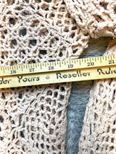 Load image into Gallery viewer, VTG Capacity Sweater Womens Small Pale Peach Crochet Lace Silk Oversized Tunic
