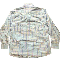 Load image into Gallery viewer, Alan Flusser Shirt Adult Large Blue Checkered Button Up Embroidery Casual Mens
