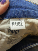 Load image into Gallery viewer, Paige Jeans Womens 33x25 Blue Denim Jimmy Jimmy Skinny Distressed Cuffed Ladies
