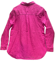 Load image into Gallery viewer, GAP Shirt Womens Large Hot Pink Button Up Linen Rayon Viscose Casual Blouse
