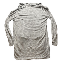 Load image into Gallery viewer, Athleta Sweater Womens Large Tall Gray Open Front Waterfall Cardigan Thumbhole
