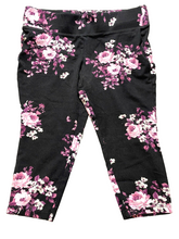 Load image into Gallery viewer, Torrid Leggings Womens 2R (40x19) Black Cropped AOP Flower Rayon Nylon Spandex
