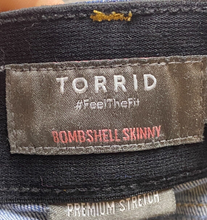 Load image into Gallery viewer, Torrid Jeans Womens 26R Bombshell Skinny Distressed Rayon Spandex Stretch Lady
