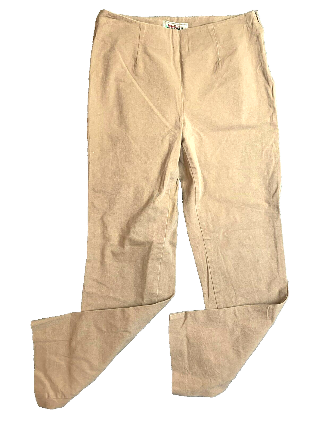 LL Bean Pants Womens 8 (30x27) Tan Classic Fit Straight Spandex Stretch Chino