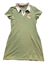 Load image into Gallery viewer, Hurley Dress Womens Medium Sage Green Cherry Logo Collared Shirt Spandex USA
