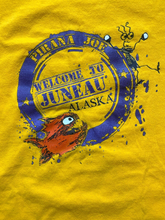 Load image into Gallery viewer, Pirana Joe Shirt Adult Extra Large Golden Yellow Welcome To Juneau Alaska Mens
