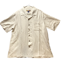 Load image into Gallery viewer, Havana Jacks Cafe Shirt Adult Large Taupe Silk Button Up Camp Hawaiian Mens
