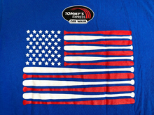 Load image into Gallery viewer, Fayetteville Woodpeckers Shirt Womens Medium Blue MiLB Baseball USA Flag Ladies
