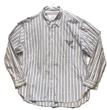 Load image into Gallery viewer, Armani Exchange Shirt Adult Large Blue Striped Button Up Casual Pocket A/X Mens
