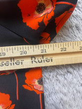 Load image into Gallery viewer, CAbi Shirt Womens Medium Black Vermillion AOP Flanders Poppy Boxy Split Boho
