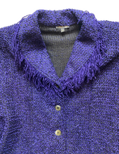 Load image into Gallery viewer, Cynthia Max Jacket Womens Large Purple Black Chenille Blazer Button Up Ladies
