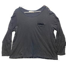 Load image into Gallery viewer, Anthropologie Hansel From Basel Shirt Womens 2X Black Pocket Boxy Pullover Lady
