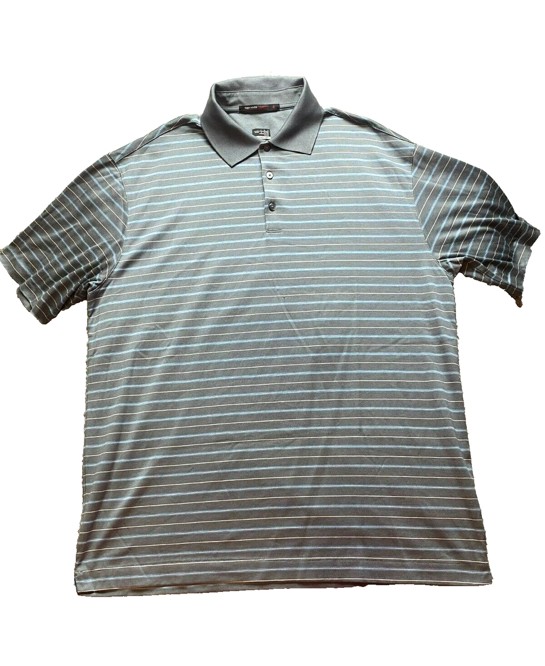 Nike Shirt Adult Large Gray Tiger Woods Collection Preppy Dri Fit Golf Polo Mens