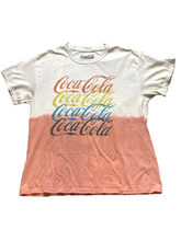 Load image into Gallery viewer, Coca Cola Shirt Adult Large White Peach Script Logo Streetwear Tie Dye Mens
