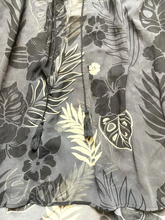 Load image into Gallery viewer, Cabi Shirt Womens Large Black Aloha Sheer Tropical Peasant Boho Blouse Oversized
