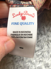 Load image into Gallery viewer, Lucky Brand Shirt Womens Medium Red Black Retro Hippie Festival Button Up Ladies
