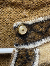 Load image into Gallery viewer, VTG Alpaca Llama Sweater Womens Medium Brown Wool Handmade Knit Cardigan Ladies
