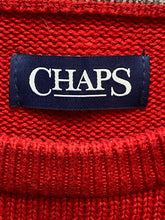 Load image into Gallery viewer, CHAPS Sweater Adult Extra Large Red Knitted Crest Embroidered Outerwear Mens
