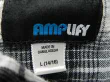 Load image into Gallery viewer, Amplify Shirt Womens Large Button Up Long Sleeve Collared Casual Plaid Ladies
