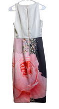Load image into Gallery viewer, Ted Baker Dress Womens 1 Extra Small Floral Pearl Bodycon Midi White Pink
