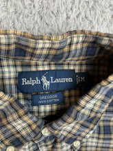 Load image into Gallery viewer, Ralph Lauren Shirt Adult Medium Navy Blue Yellow Plaid Greggor Button Up Mens
