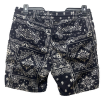 Load image into Gallery viewer, Cactus Man Ricky Singh Shorts Adult Large (35x7.5) Black AOP Paisley Bandana Men
