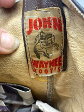 Load image into Gallery viewer, John Wayne Boots Mens 14.5 Brown Cowboy Snakeskin Mid Calf Pull On Western RARE
