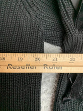 Load image into Gallery viewer, Lauren Ralph Lauren Sweater Large Black Ribbed Knit Lace Up Oversized Outerwear

