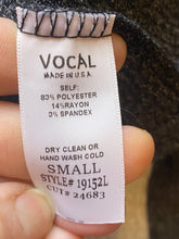 Load image into Gallery viewer, Vocal Sweater Womens Small Charcoal Gray Cropped Off-Shoulder Bling Top NWOT
