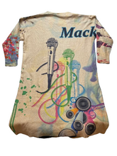 Load image into Gallery viewer, Mack Dress Womens 4XL Rainbow Graffiti Microphones Art Artsy Sweater Knit NWOT

