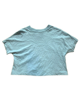 Load image into Gallery viewer, Nike Shirt Womens Medium Slate Blue Double Swoosh Logo Center Cropped Pullover
