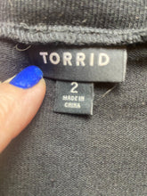 Load image into Gallery viewer, Torrid Sweater Womens 2 2X Black Open Front Cardigan Outerwear Plus Ladies
