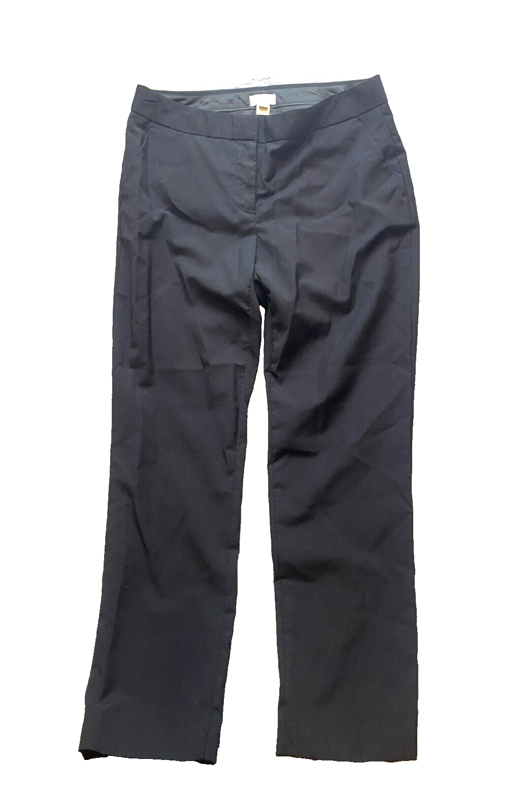 J Crew Pants Womens 4 (32x27) Black Flat Front Wool Trousers Straight Leg Dress