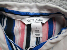Load image into Gallery viewer, White House Black Market Shirt Womens 4 Large Button Up Collared Blouse Striped
