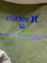 Load image into Gallery viewer, Hurley Dress Womens Medium Sage Green Cherry Logo Collared Shirt Spandex USA
