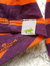 Load image into Gallery viewer, Horny Toad Shirt Womens Medium Purple Orange Stripes Organic Tencel Spandex Lady
