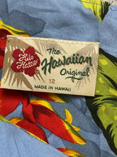 Load image into Gallery viewer, Hilo Hattie Dress Womens 12 Medium Blue Green AOP Flower Hawaiian Aloha Sheath
