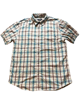 Load image into Gallery viewer, Marmot Shirt Adult Medium Teal Brown Plaid Button Up Casual Camp Outdoor Mens
