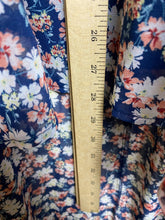 Load image into Gallery viewer, AUW Dress Womens 2X Navy AOP Flower Peasant Boho Lagenlook Maxi Plus Ladies
