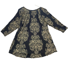 Load image into Gallery viewer, Lucky Brand Shirt Womens 1X Black Boho Floral Hippie Peasant Keyhole Blouse Plus
