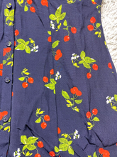 Load image into Gallery viewer, ASTR The Label Dress Women Medium Navy AOP Cherry Viscose Fit Flare Boho Peasant
