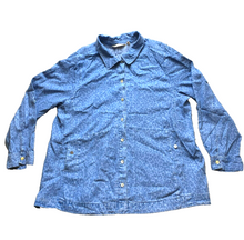 Load image into Gallery viewer, Soft Surroundings Shirt Womens Extra Large Blue Leopard Tencel Oversized Tunic
