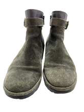 Load image into Gallery viewer, Fly London Boots Womens 7-7.5 Gray Block Heel Zip Up Buckle Ankle Bootie
