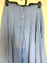 Load image into Gallery viewer, Lulus Skirt Womens Small Blue Lagenlook Ruffle Buttons Boho Linen Rayon Ladies
