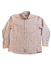 Load image into Gallery viewer, Orvis Shirt Adult Large Orange White Blue Checkered Button Up Active Fit Mens

