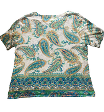 Load image into Gallery viewer, Chicos Shirt Womens 3 AOP Paisley Blouse Flowy Peacock Plus Ladies
