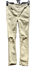 Load image into Gallery viewer, Free People Jeans Womens 27x25.5 Beige Destroyed Tapered Leg 5 Pockets Ladies
