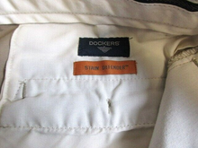 Load image into Gallery viewer, Dockers Pants Adult 36x30 Tan Dupont Teflon Stain Defender Flat Front Dress Mens
