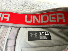 Load image into Gallery viewer, Under Armour Pants Adult 34x30 Gray Flat Front Straight Leg Chino Trouser Mens
